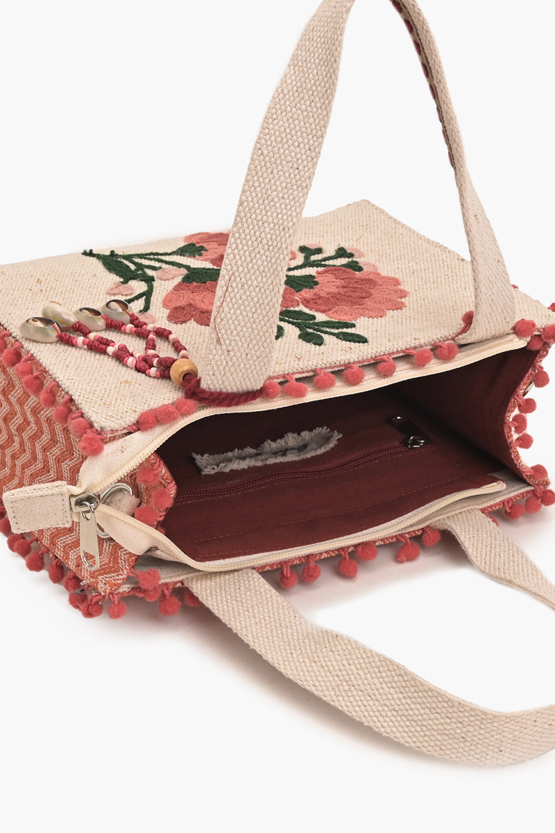 Coral Bloom Mini Tote