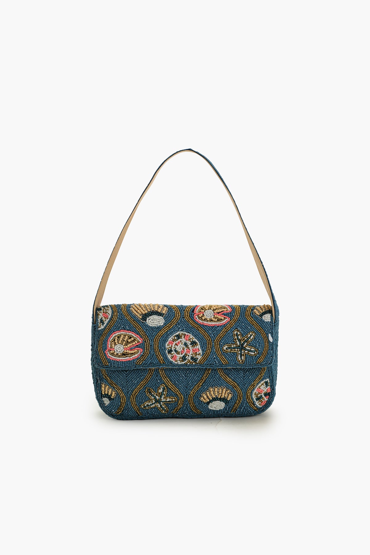 Boho Girl Ocean Charm Fully Beaded Shoulder Bag