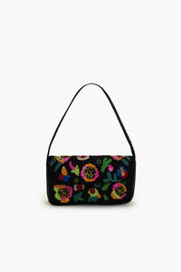 Boho Girl Midnight Bloom Fully Beaded Shoulder Bag