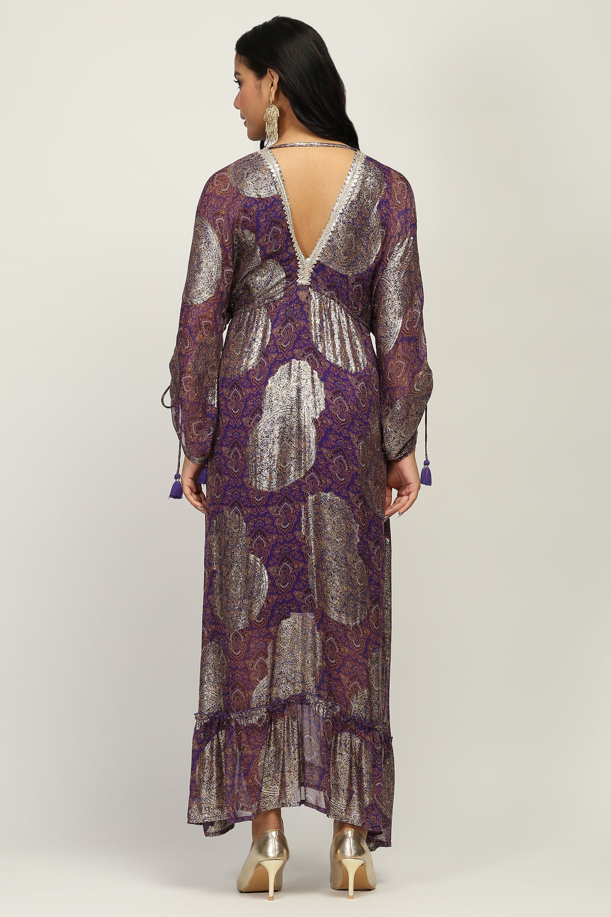 Ruhaniyah Purple Indo Western Women Dress