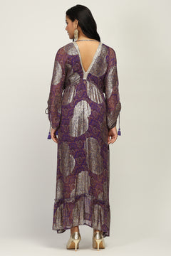 Ruhaniyah Purple Indo Western Women Dress