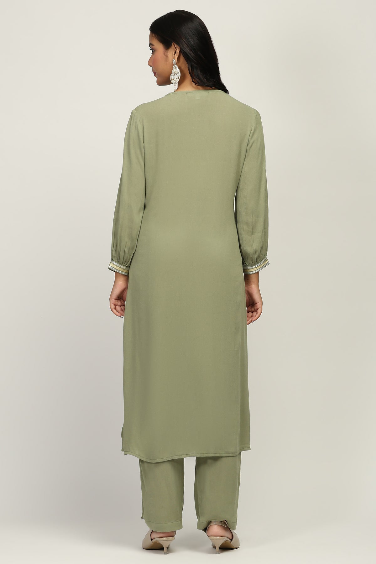 The Crinkle Club Rayon Crepe Kurta Set for Women