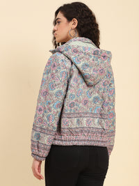 Aruba Blue Floral Bomber Jacket