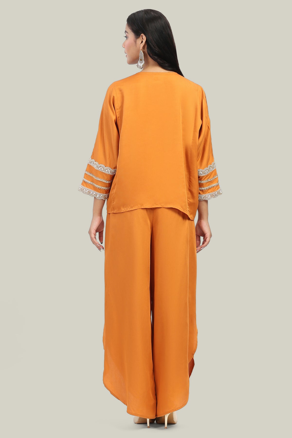 Rust Oversized Kurta & Wrap Pants Co-ord Set
