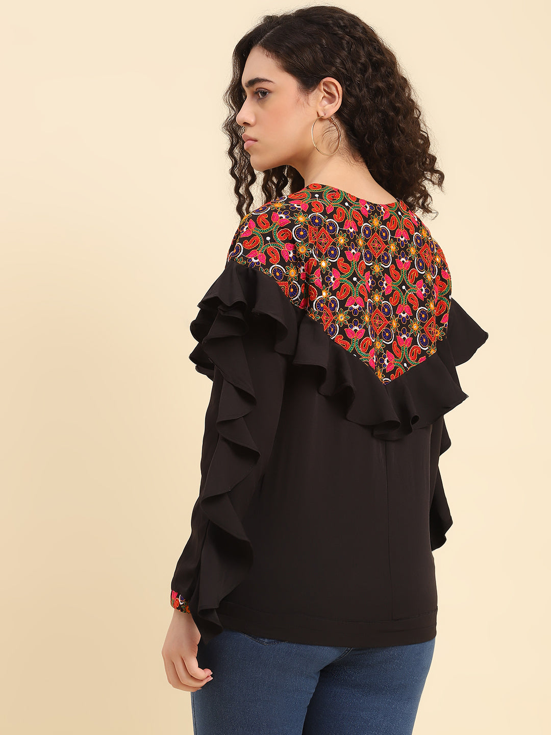 Bohemian Embroidered Jacket-RED