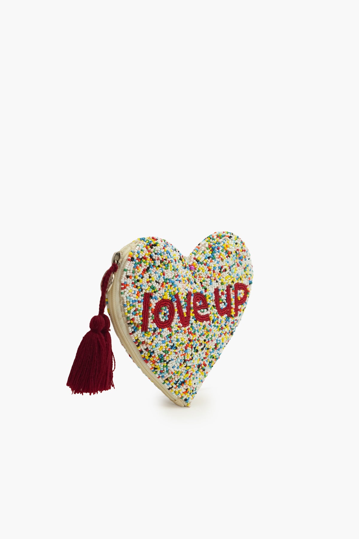 Bohogirl Love-Up Heart Pouch and Speckled White & Rainbow Combo