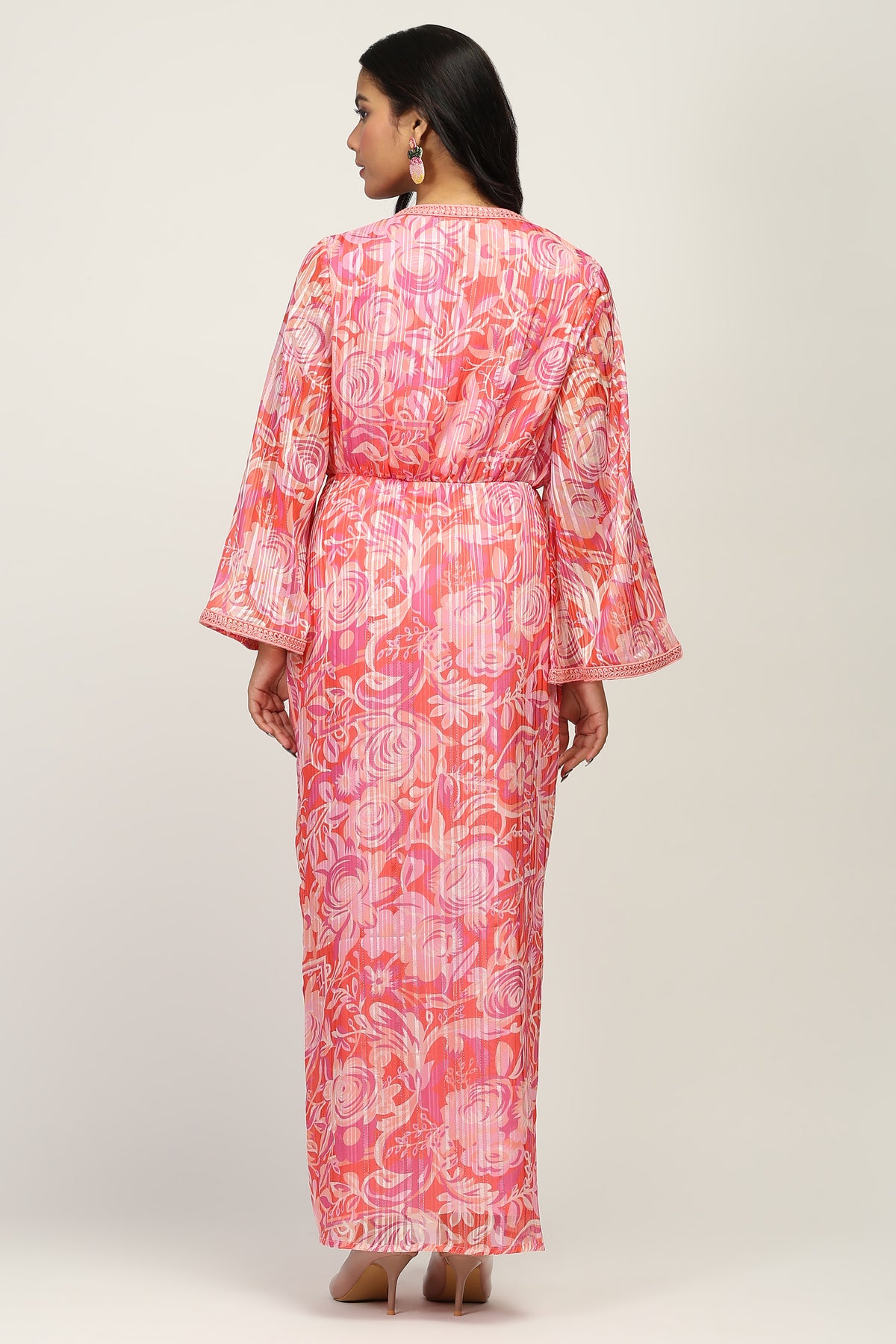 Classic Pink Floral Indo Western Dress