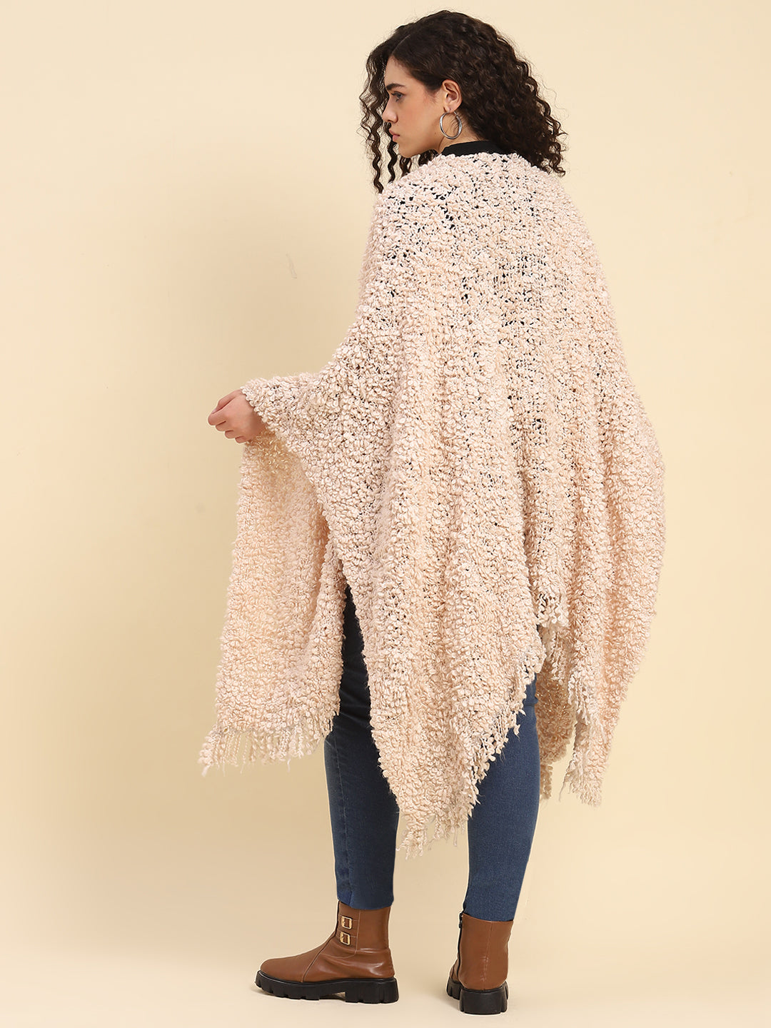 Handwoven Winter Powder Pink Cape