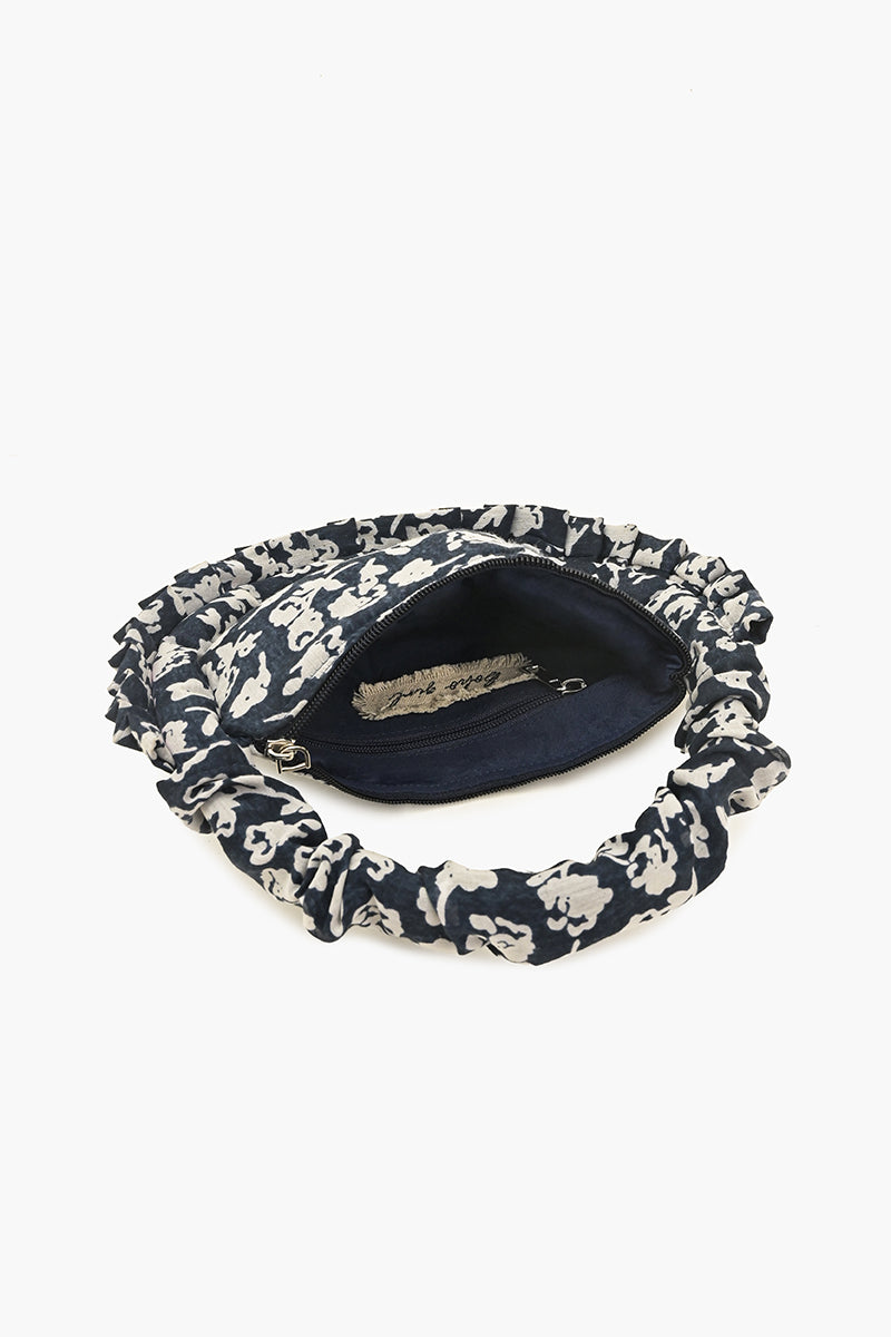 Ruffled Midnight Handbag
