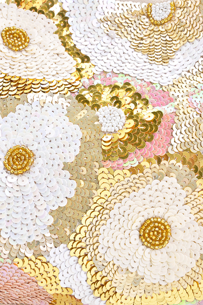 Golden Bloom Boho Mini Tote