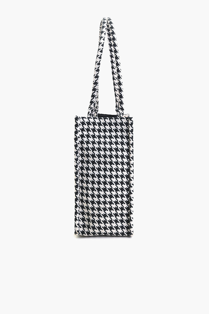 Houndstooth Chic Tote Bag