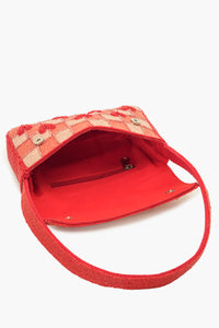 Handcrafted Embossed Heart Fully Beaded Luxury Shoulder Bag - Valentine's Special Evening Purse