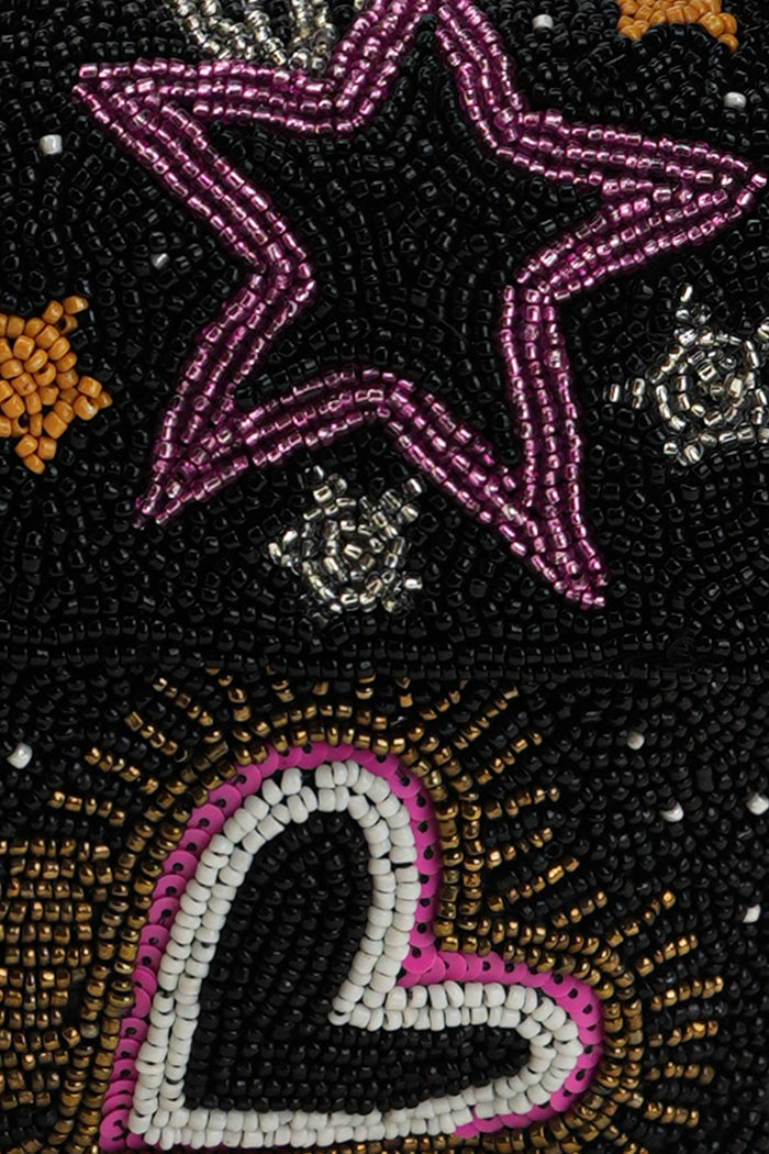 Boho Girl Cosmic Charm Beaded Shoulder Bag