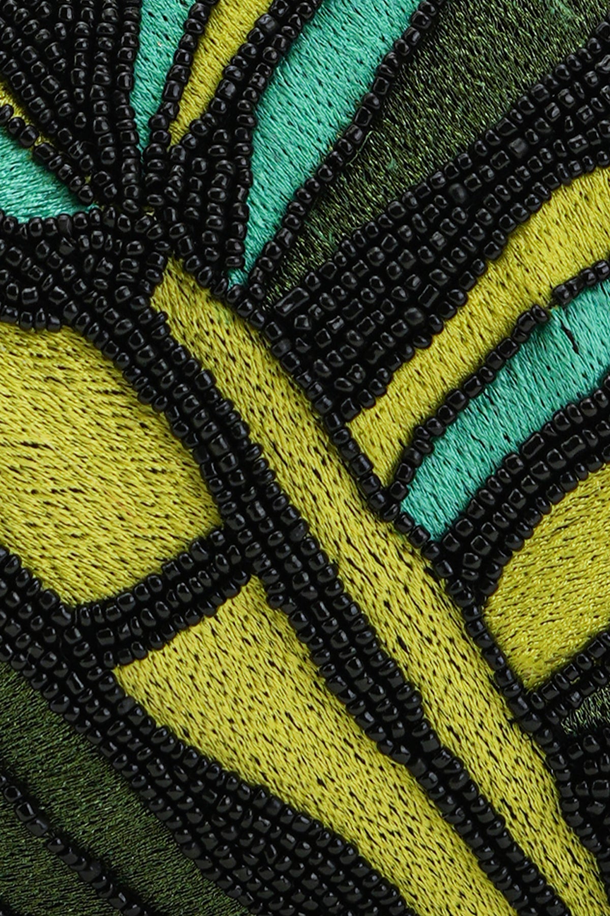 Boho Girl Emerald Wave Beaded Shoulder Bag