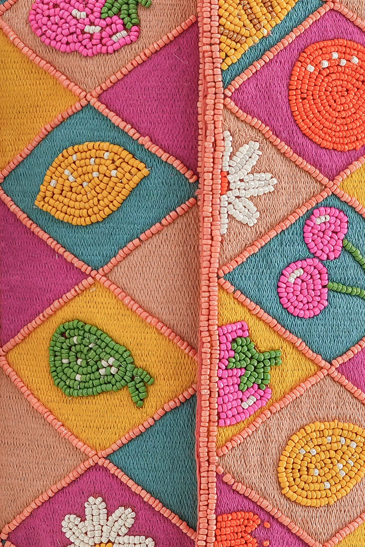 Citrus Burst Hand-Beaded Shoulder Bag