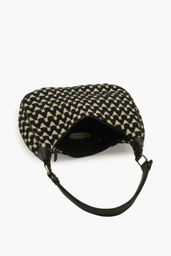 Black Zig-Zag Woven Shoulder Bag