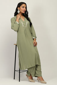 The Crinkle Club Rayon Crepe Kurta Set for Women