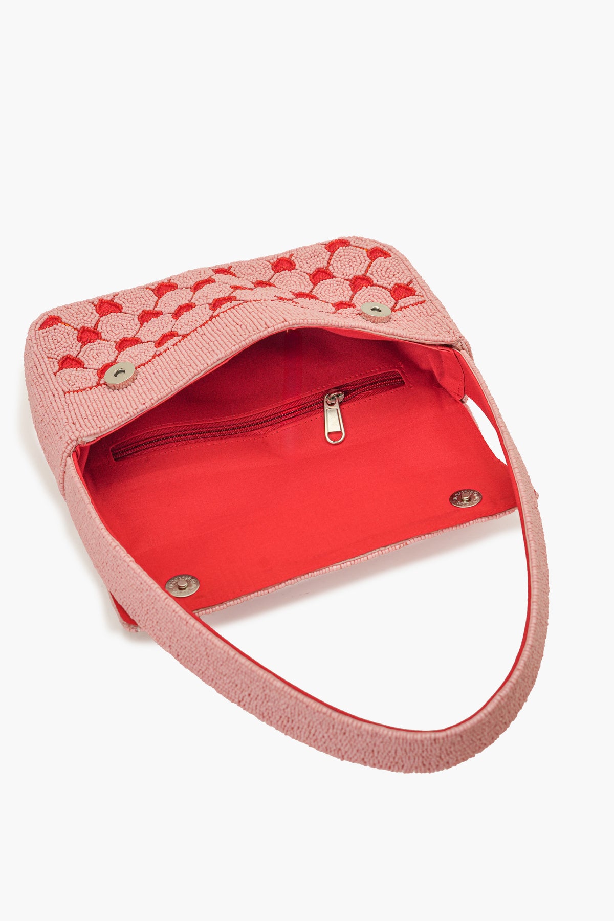 Handcrafted Heart-Pattern Fully Beaded Luxury Shoulder Bag - Valentine's Special Evening Purse
