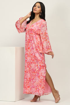 Classic Pink Floral Indo Western Dress
