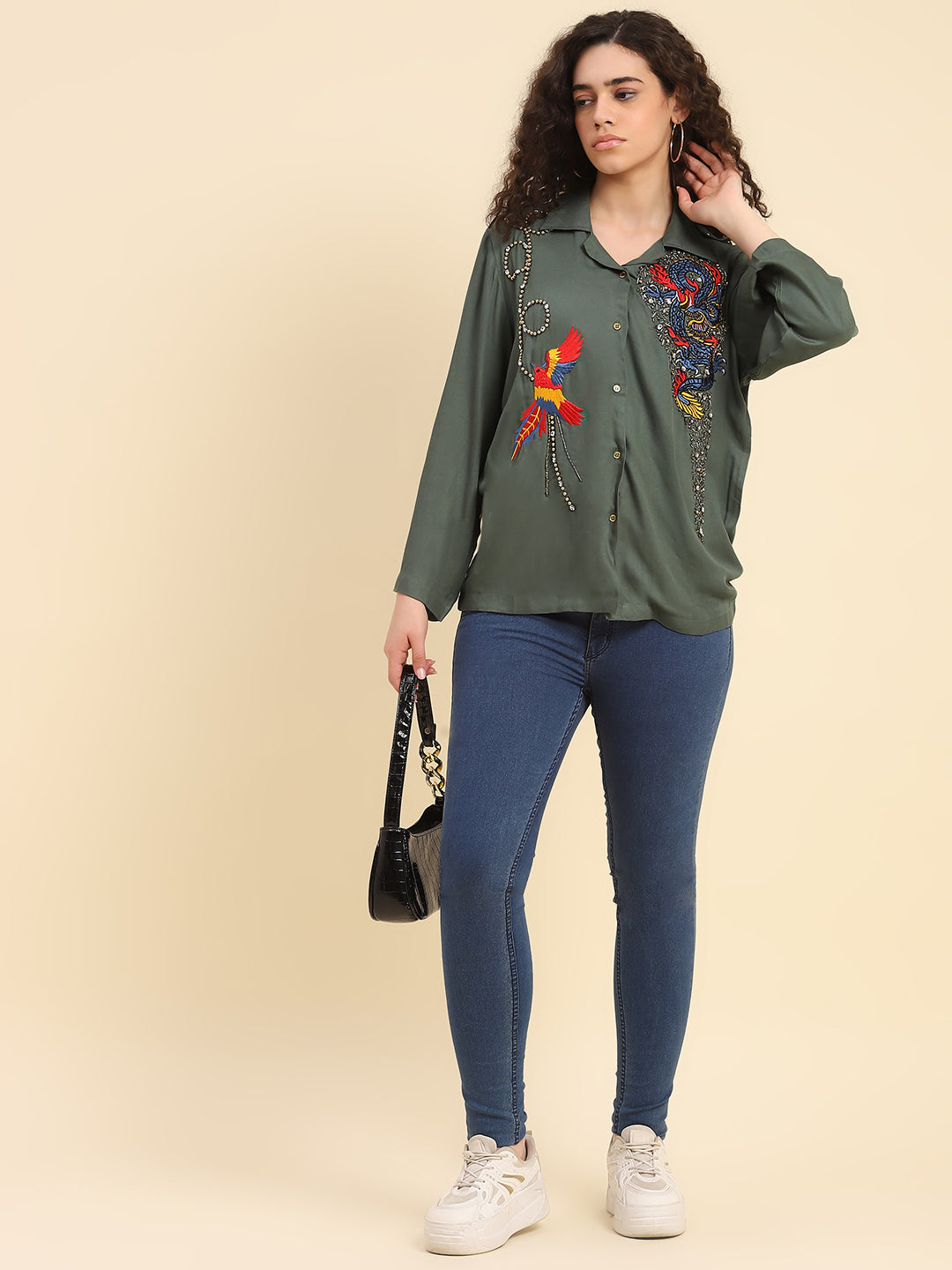 Eden Dragon Embroidered Twill Shirt