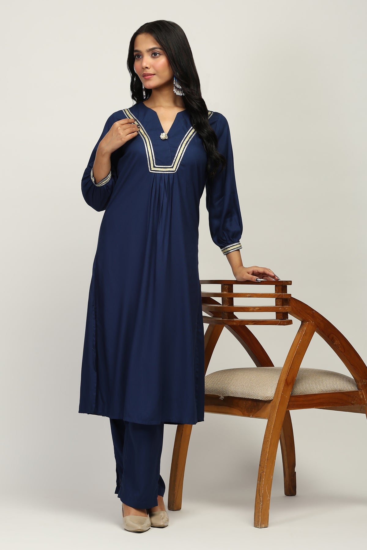 The Crinkle Club Rayon Crepe Kurta Set for Women