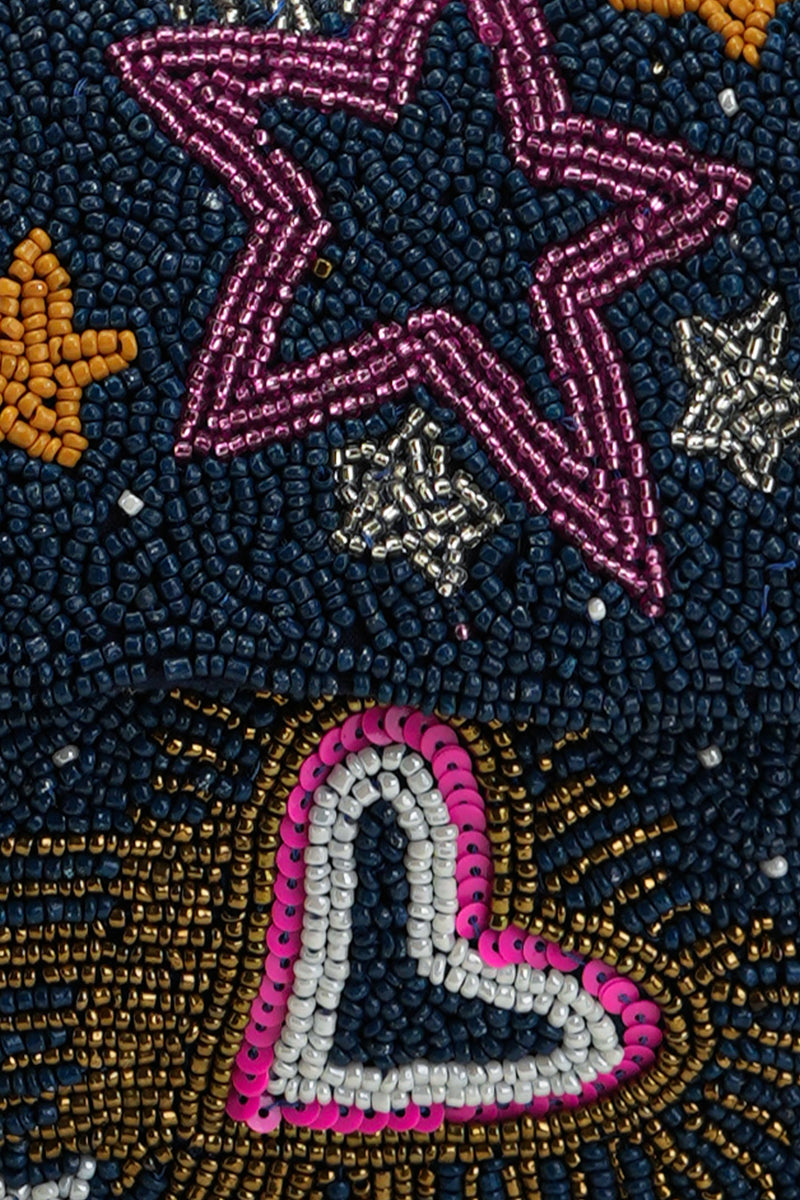 Boho Girl Cosmic Charm Beaded Shoulder Bag