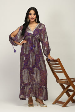 Ruhaniyah Purple Indo Western Women Dress
