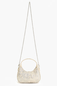 Moonlit Lace Handbag - Ivory Vegan Leather Bag
