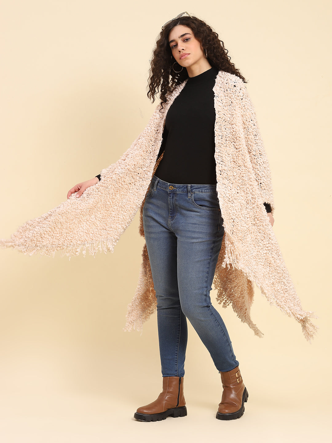 Handwoven Winter Powder Pink Cape