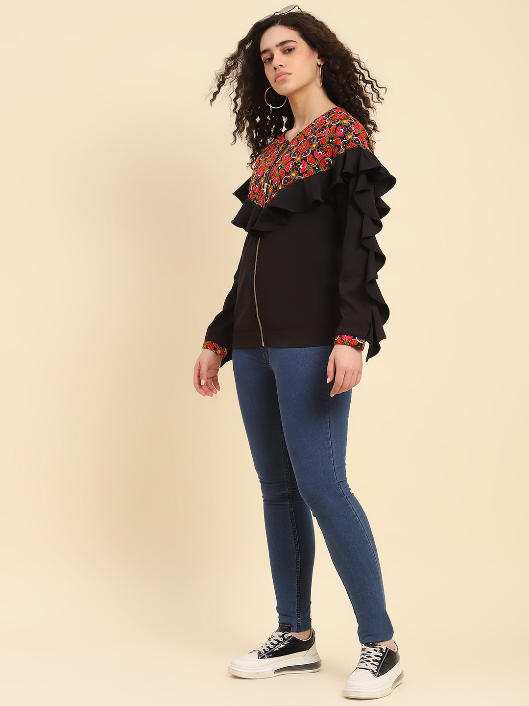 Bohemian Embroidered Jacket-RED