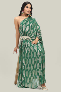 Ruyal Boho Indowestern One Shoulder Dress