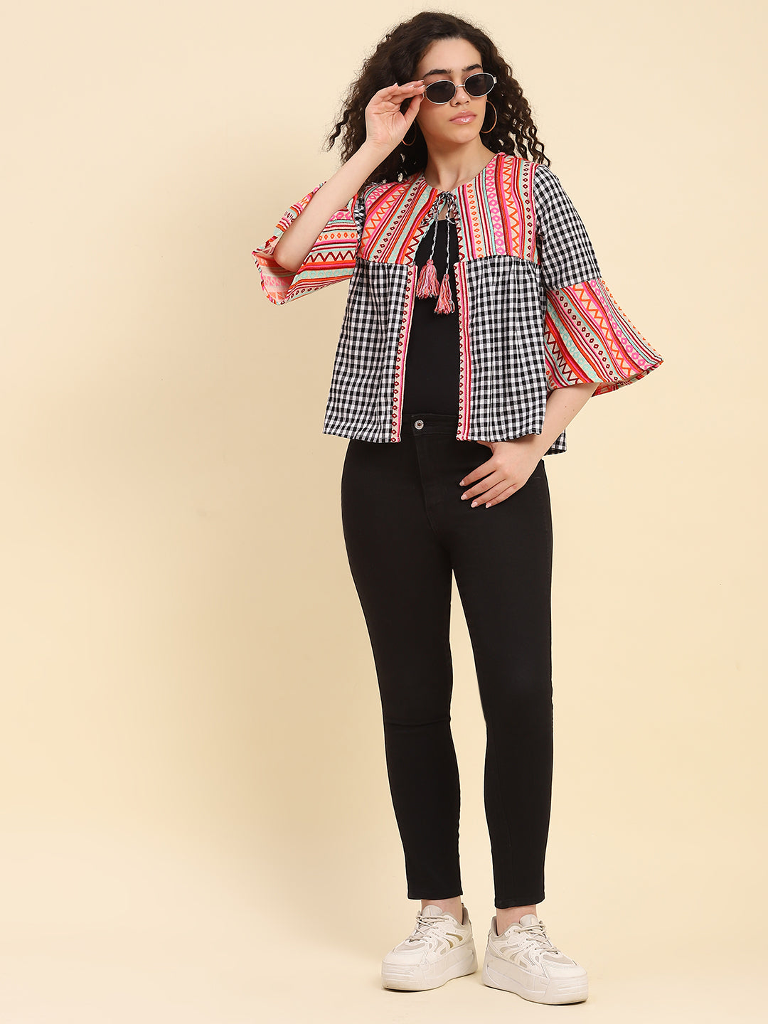 Indo Fusion Gingham Jacket