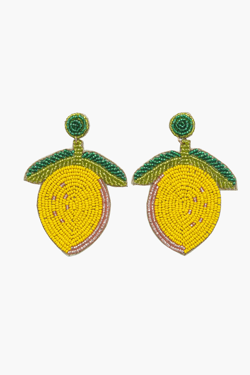 Boho Girl Lemon Zest Fully Beaded Shoulder Bag with Earrings