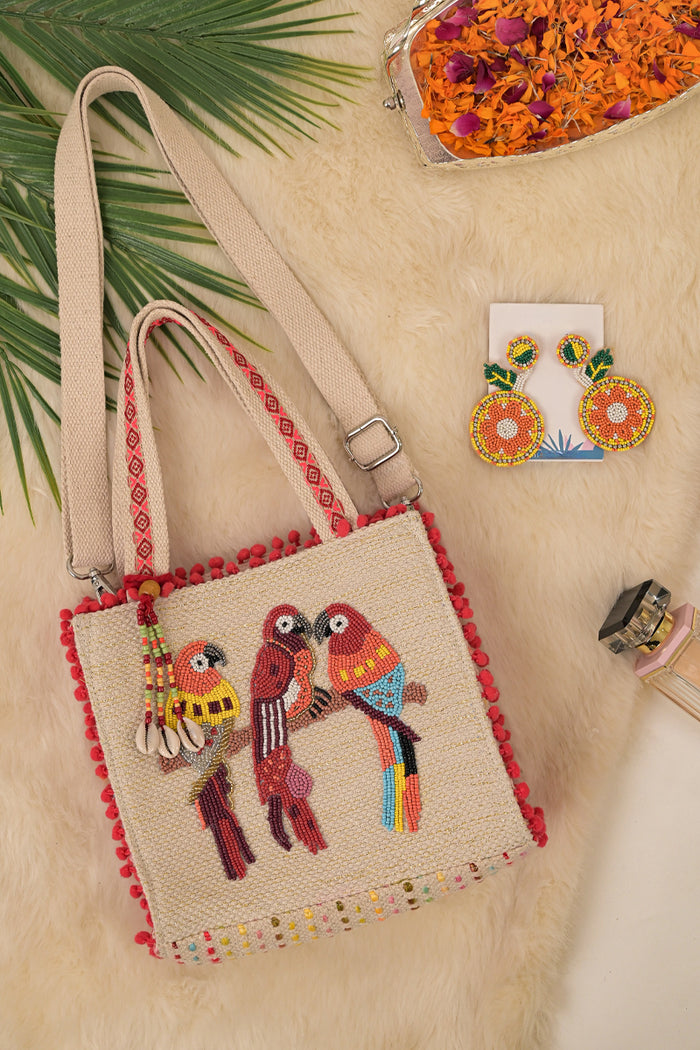 Parrot Perch Mini Tote + Earrings Combo
