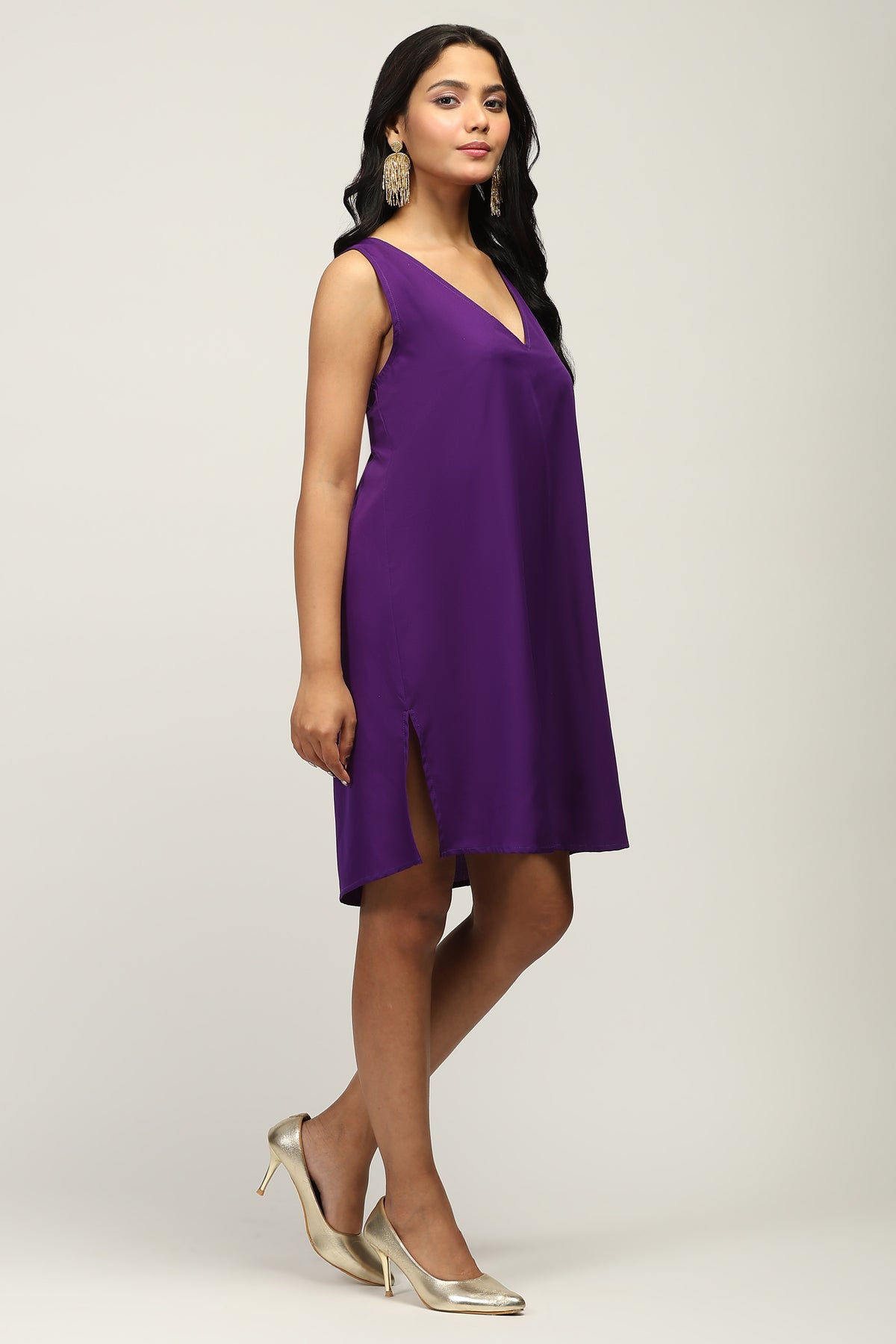 Ruhaniyah Purple Indo Western Women Dress