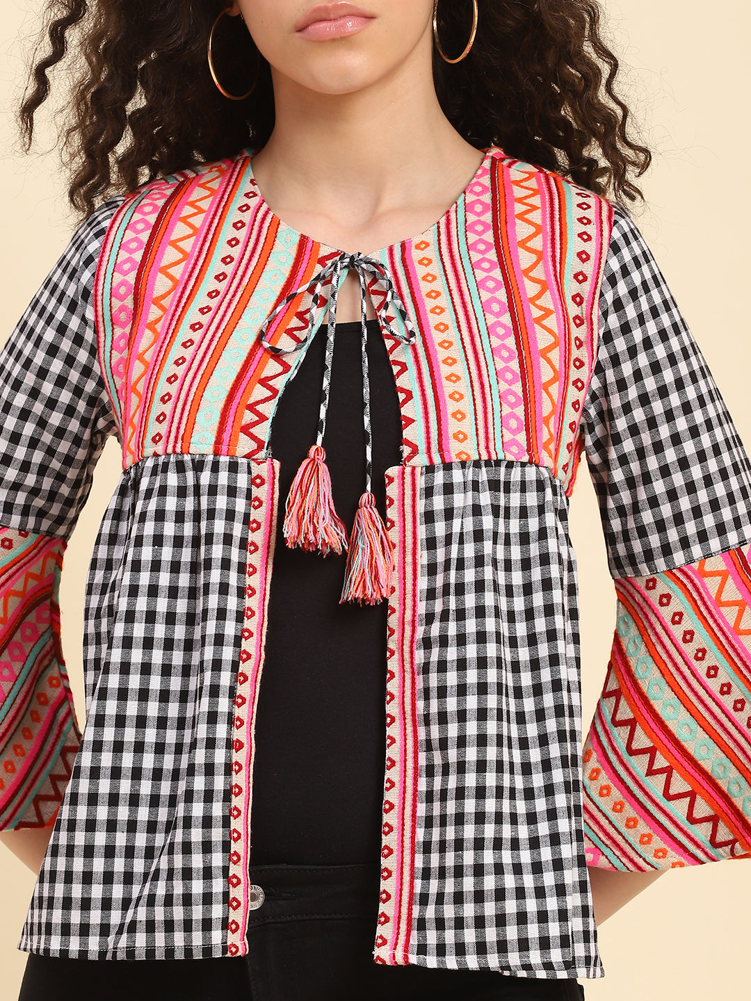 Indo Fusion Gingham Jacket