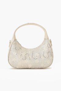 Moonlit Lace Handbag - Ivory Vegan Leather Bag
