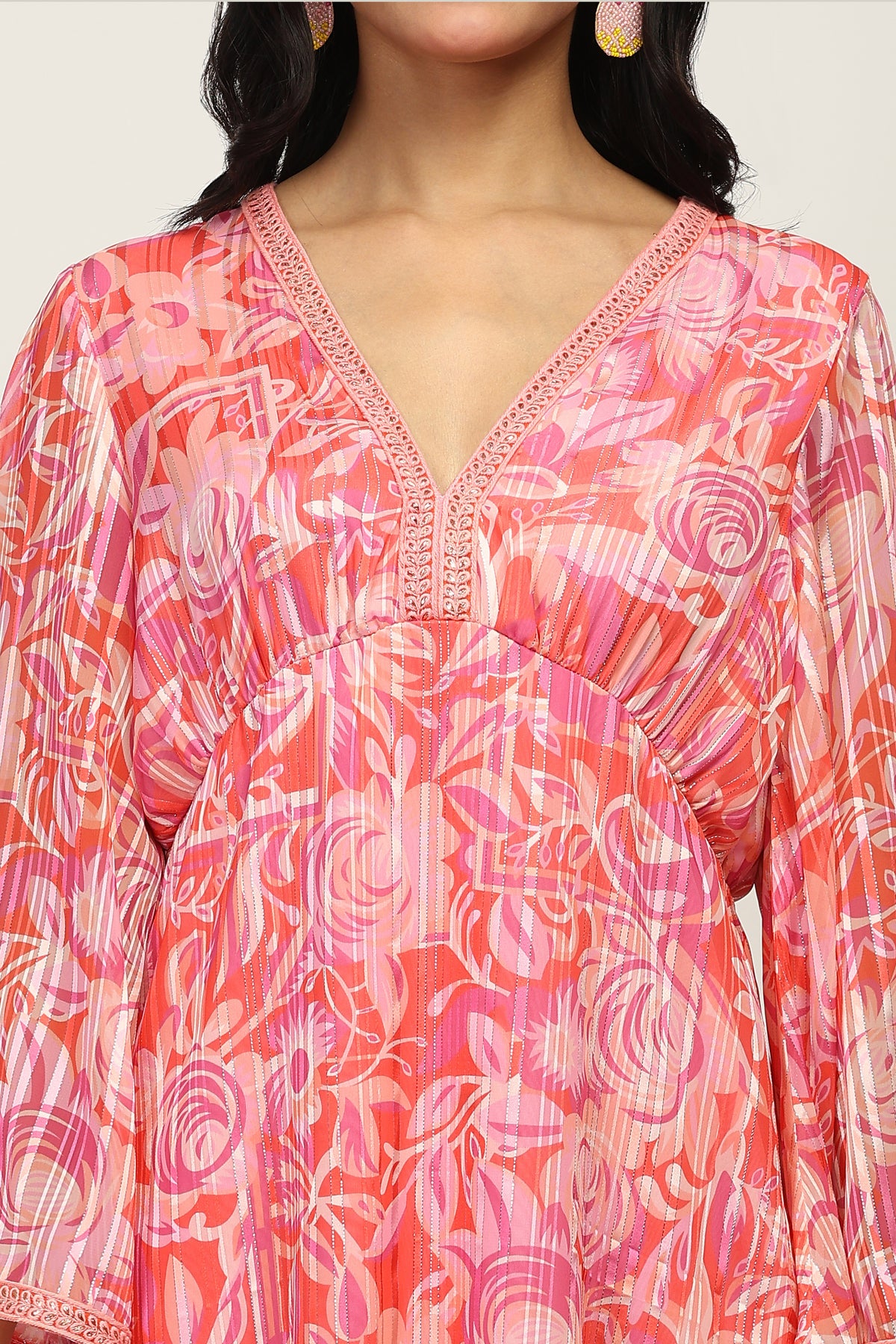Classic Pink Floral Indo Western Dress