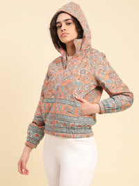 Georgia Peach Floral Bomber Jacket