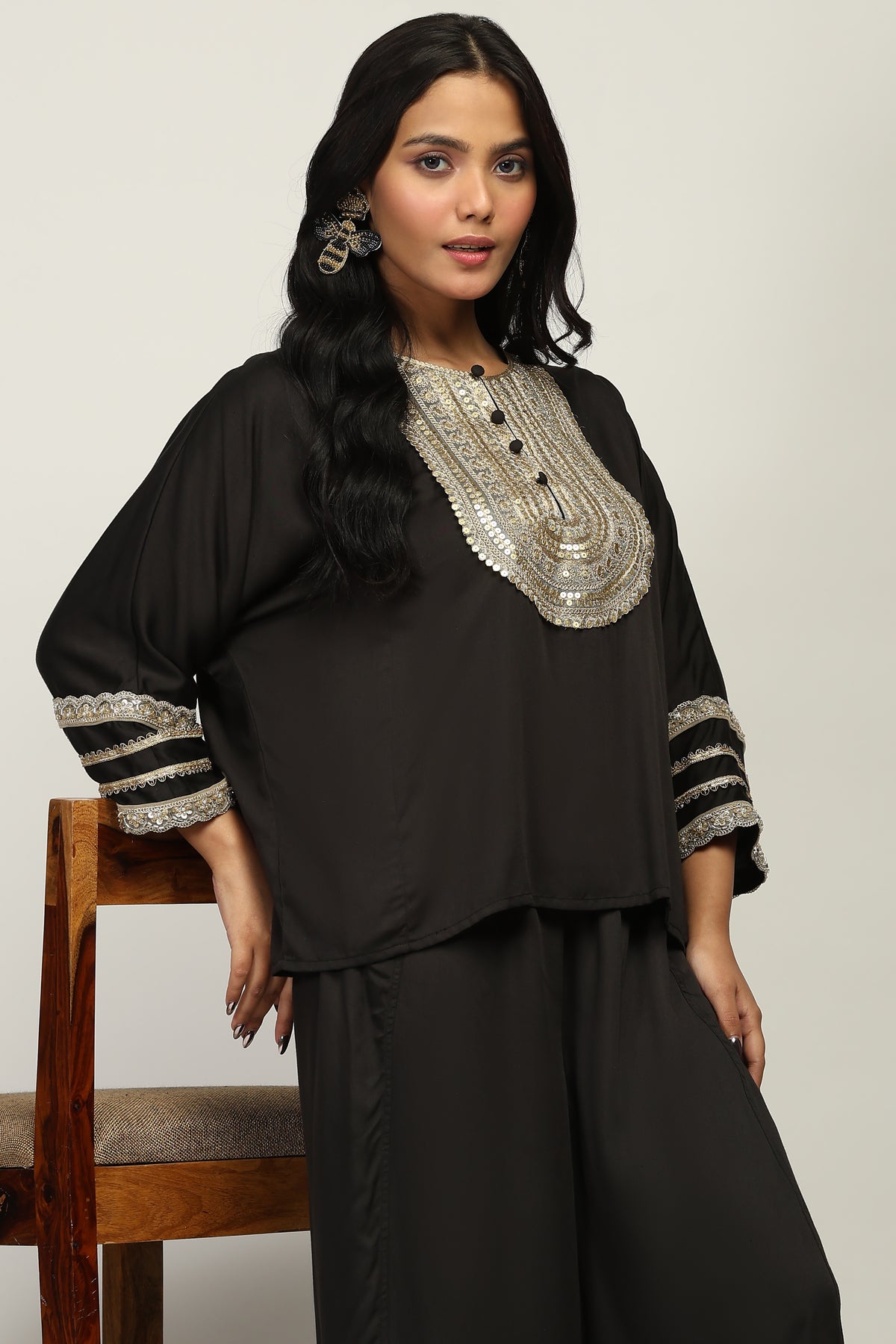 Rahasya Embellished Kurta Indo Western Co-ord Set