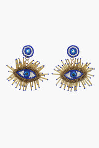 Boho Girl Mystic Eye Fully Beaded Shoulder Bag with Earrings