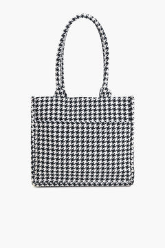 Houndstooth Chic Tote Bag
