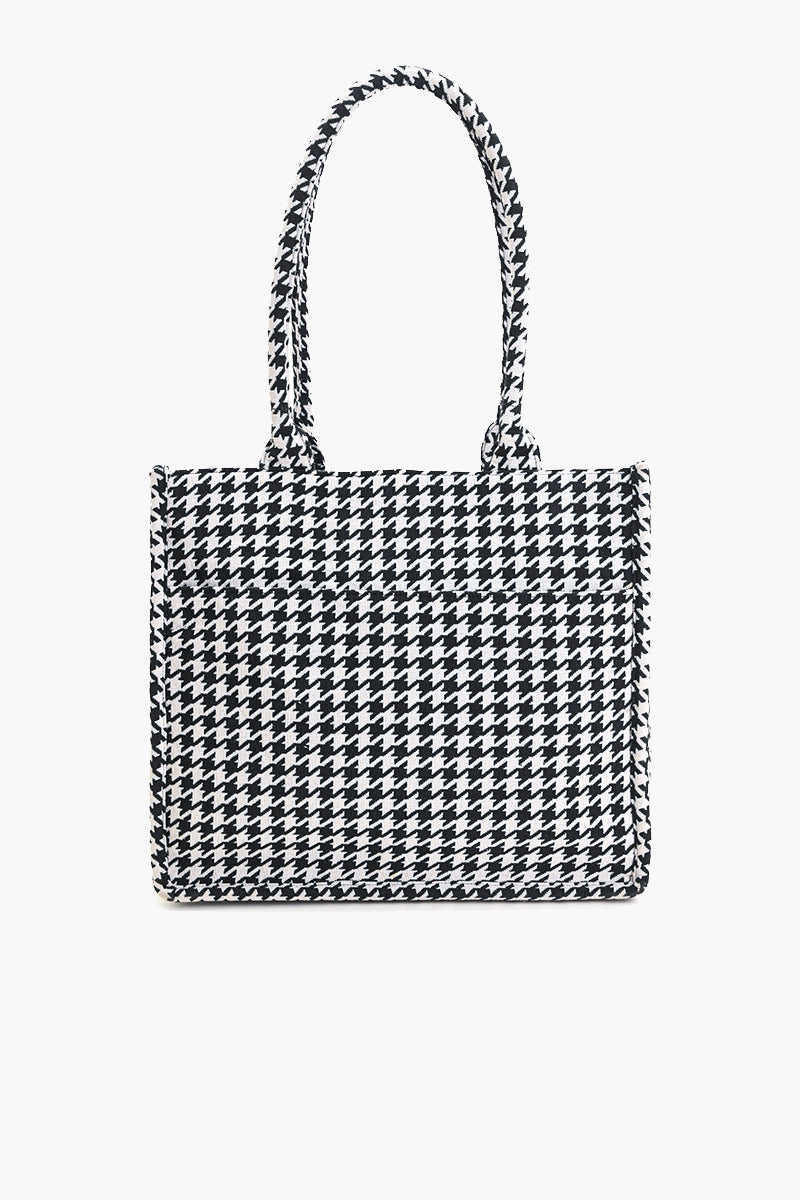 Houndstooth Chic Tote Bag