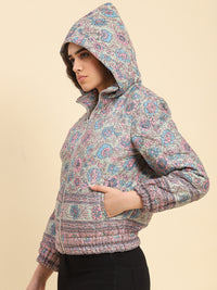 Aruba Blue Floral Bomber Jacket