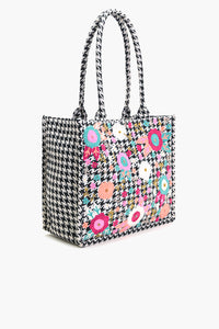 Houndstooth Chic Tote Bag