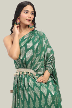 Ruyal Boho Indowestern One Shoulder Dress