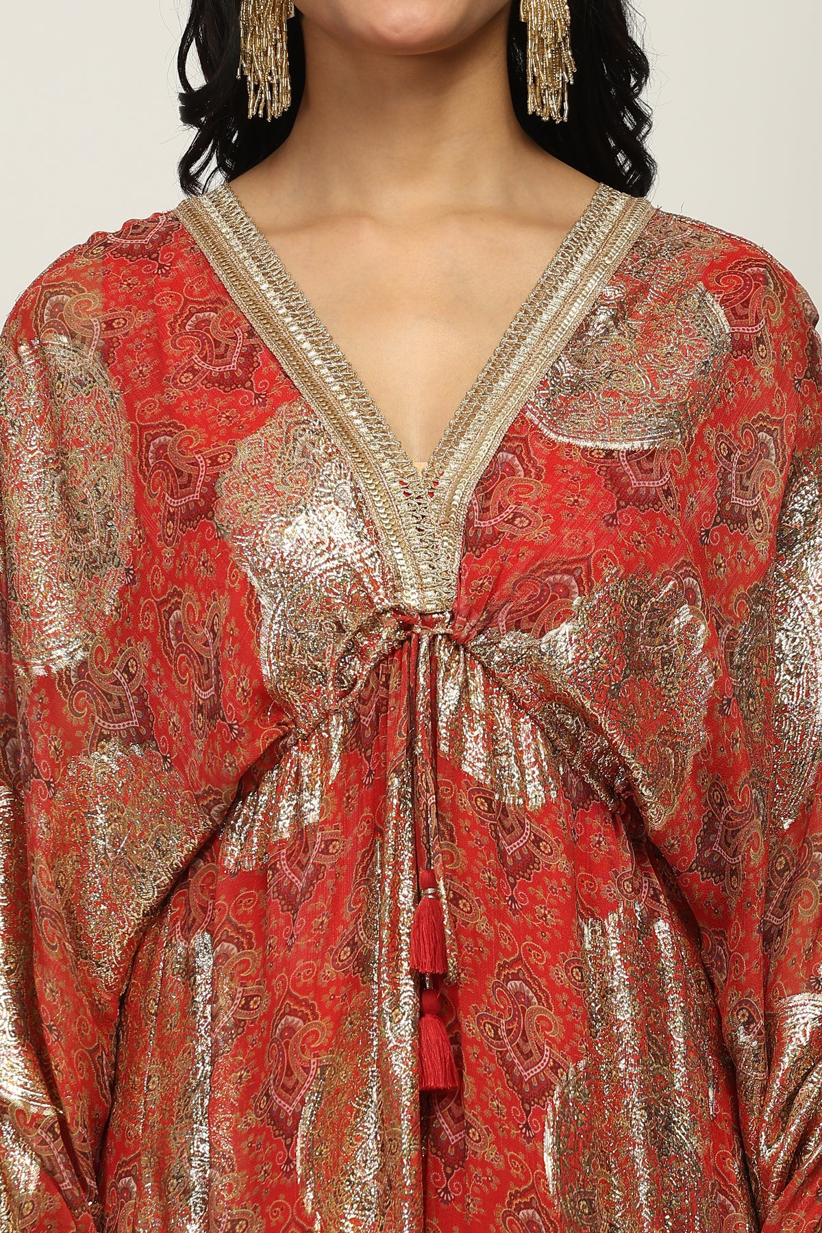 Ruhaniyah Rust Indo Western Women Dress