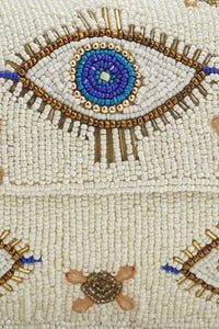 Boho Girl Mystic Eye Fully Beaded Shoulder Bag with Earrings