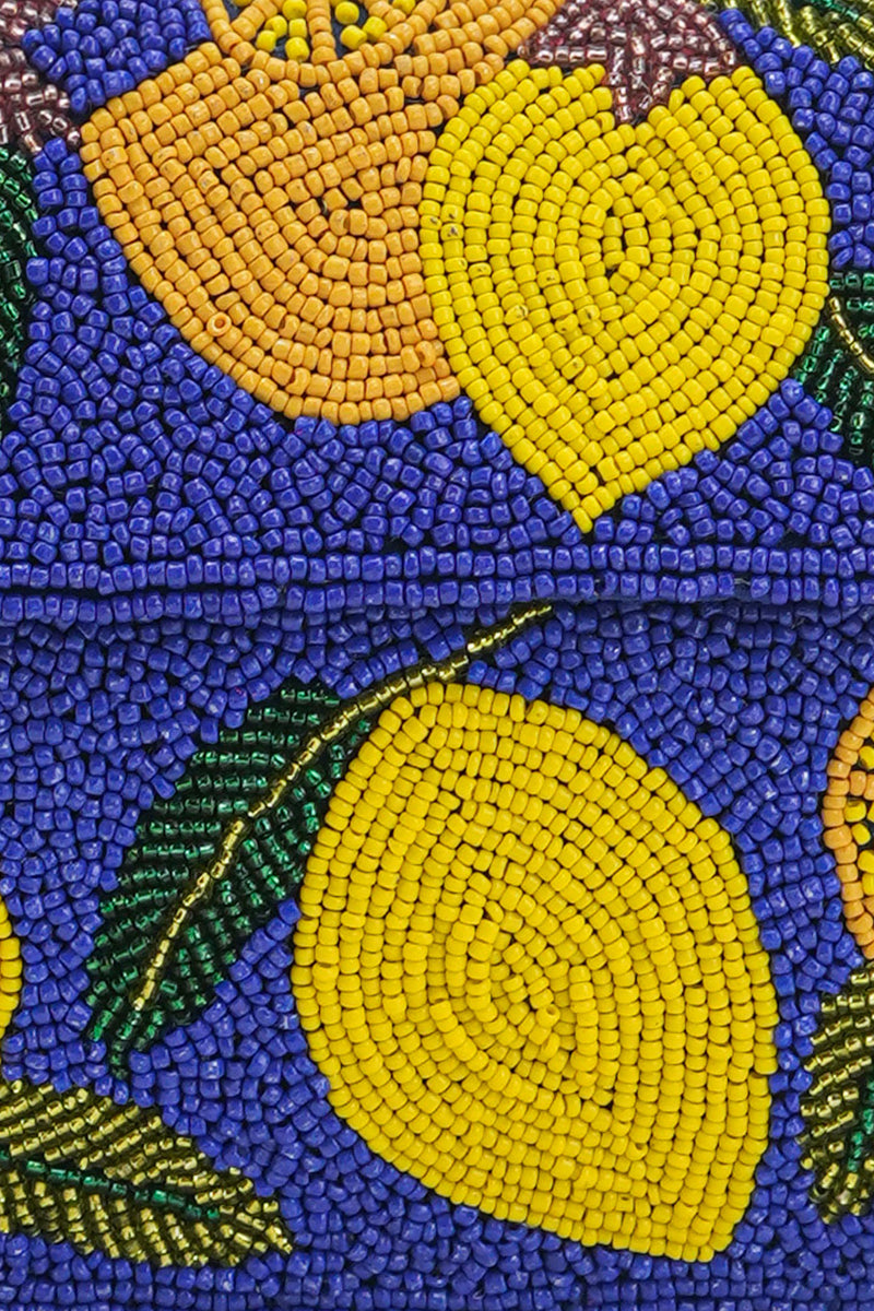 Boho Girl Lemon Zest Fully Beaded Shoulder Bag with Earrings