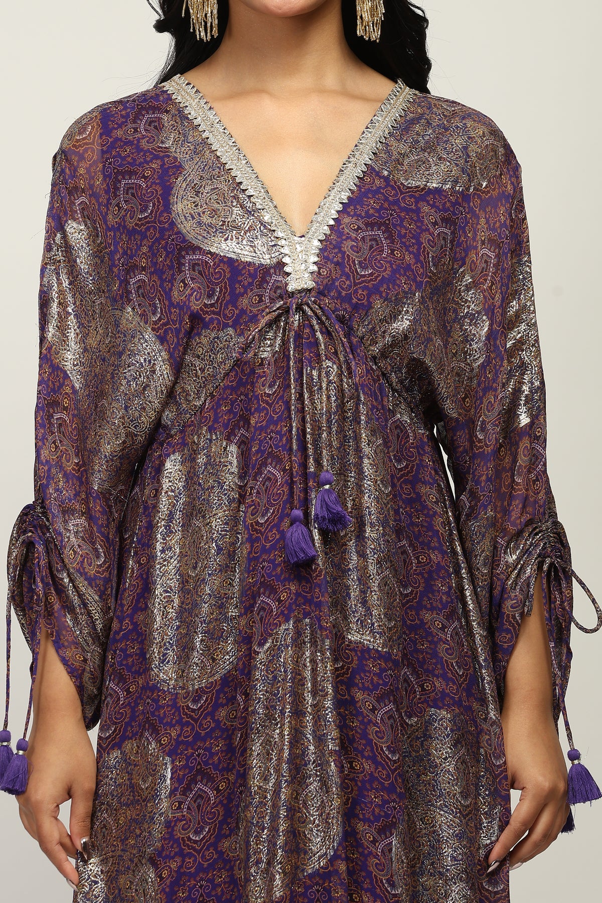 Ruhaniyah Purple Indo Western Women Dress
